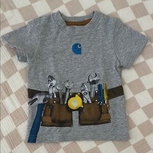 Carhartt Gray Short Sleeve Tee with Tool Belt Design